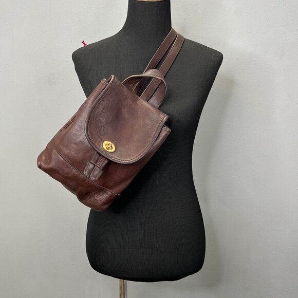 Vintage Coach Mini Backpack Daypack 9960 Brown Leather G8I-9960 Bag Purse - Picture 4 of 14